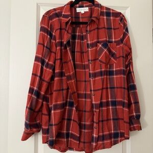 Hippie Rose Red and White Plaid Shirt